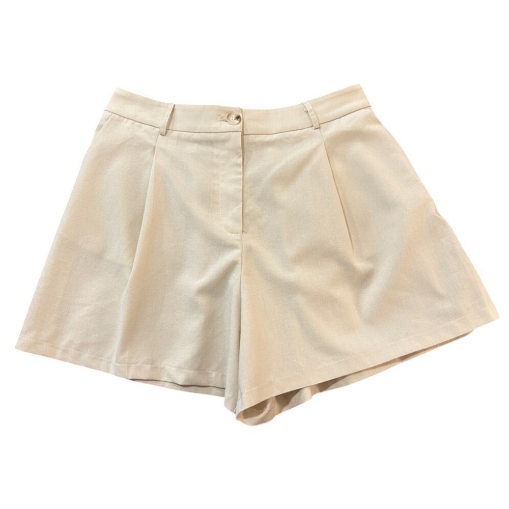 Paper Bag style Khaki Lite Beige Stretchy Shorts Loose XXL